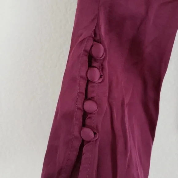 YFB Avery Peplum Cranberry Long Sleeve Blouse Size Small - Picture 4 of 7